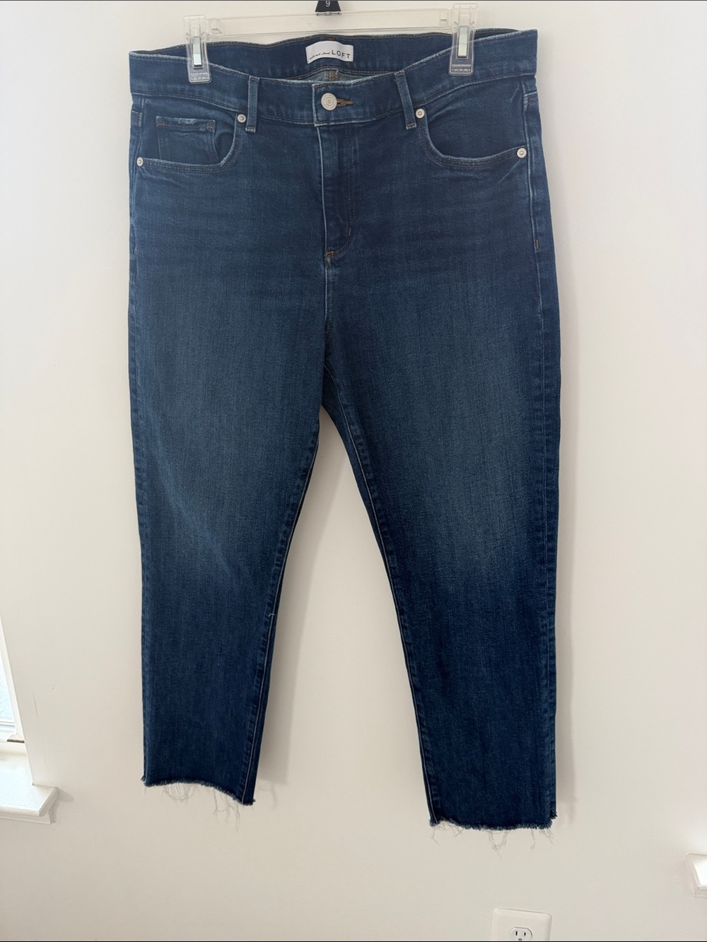LOFT Dark Indigo Cropped Ankle Jeans Size 14/32
